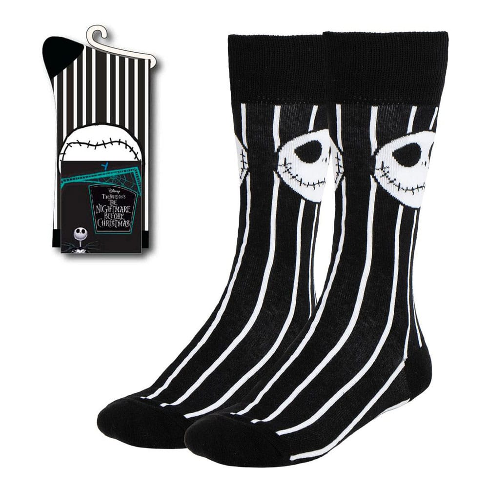 Nightmare Before Christmas Jack Face Stripes Socks Size 38 to 45