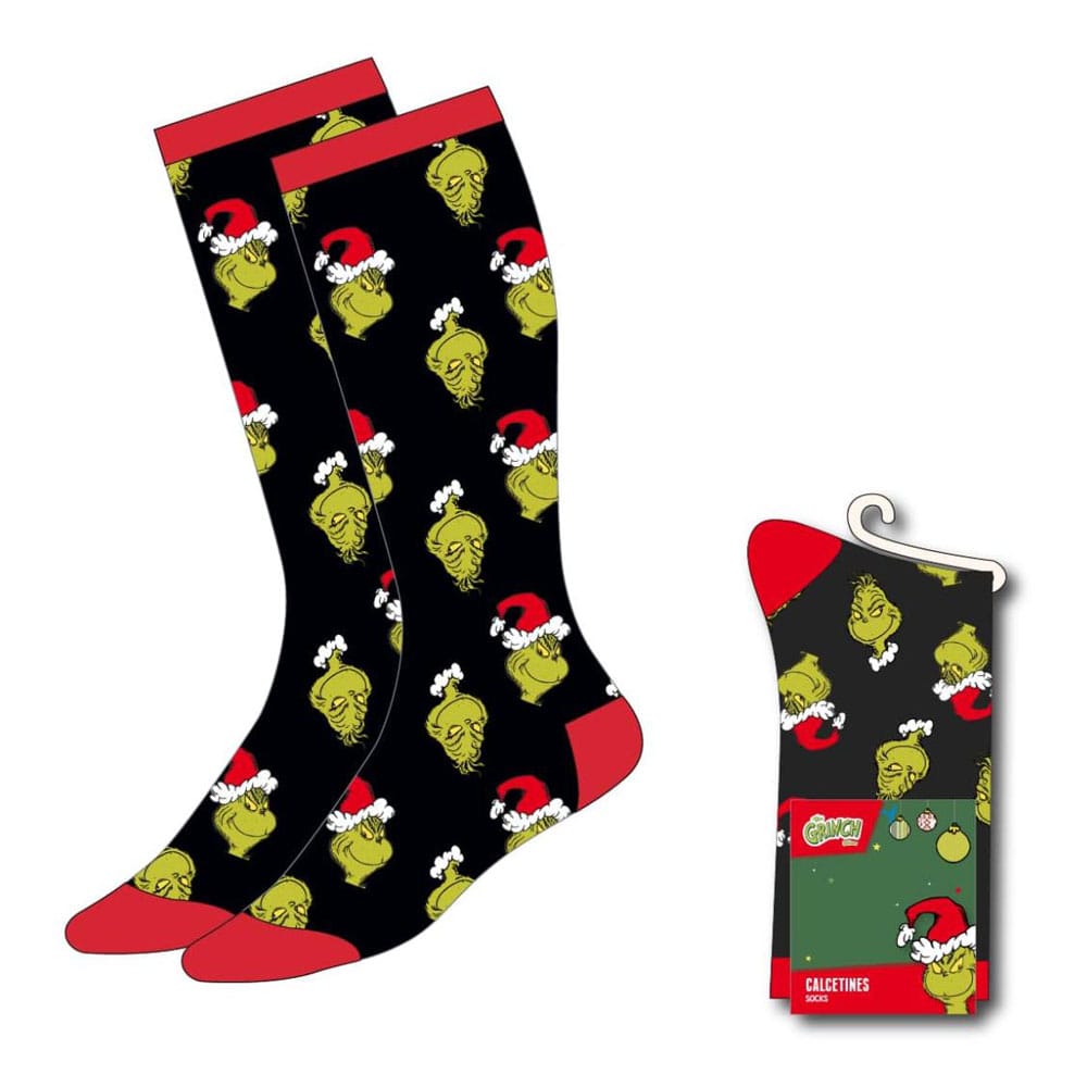 The Grinch Grinch Face Socks Size 38 to 45