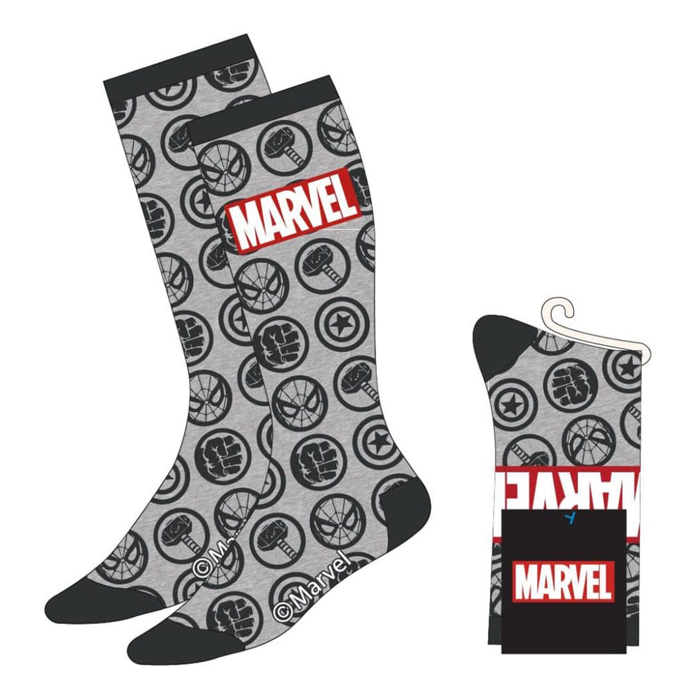Marvel Avengers Faces Grey Socks Size 38 to 45