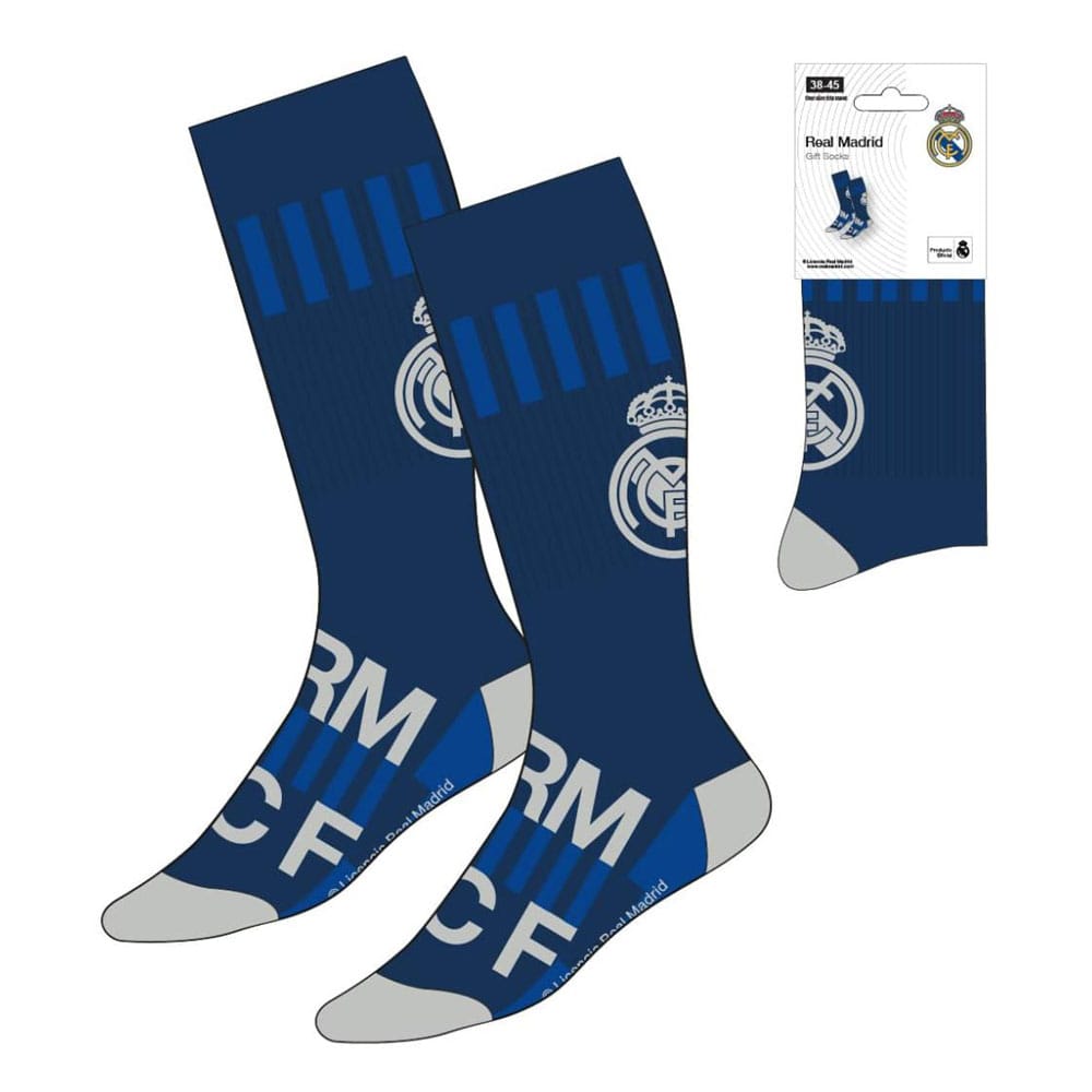 Real Madrid Blue Football Crew Socks EU Size 38-45
