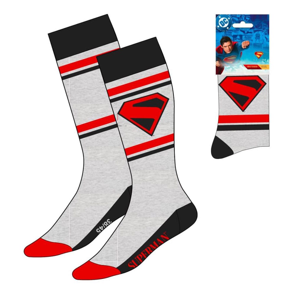 DC Comics Superman Logo Grey Crew Socks EU Size 38-45