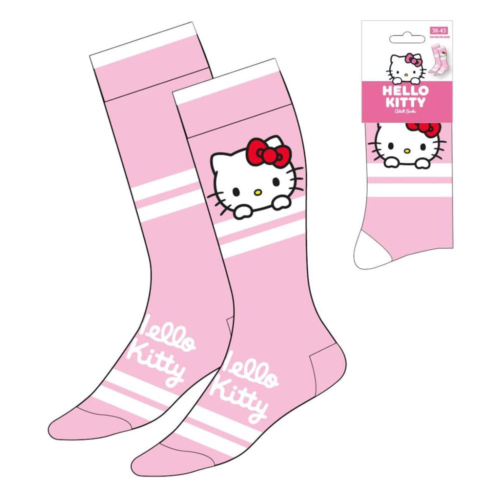 Sanrio Hello Kitty Stripes Crew Socks EU Size 36-43