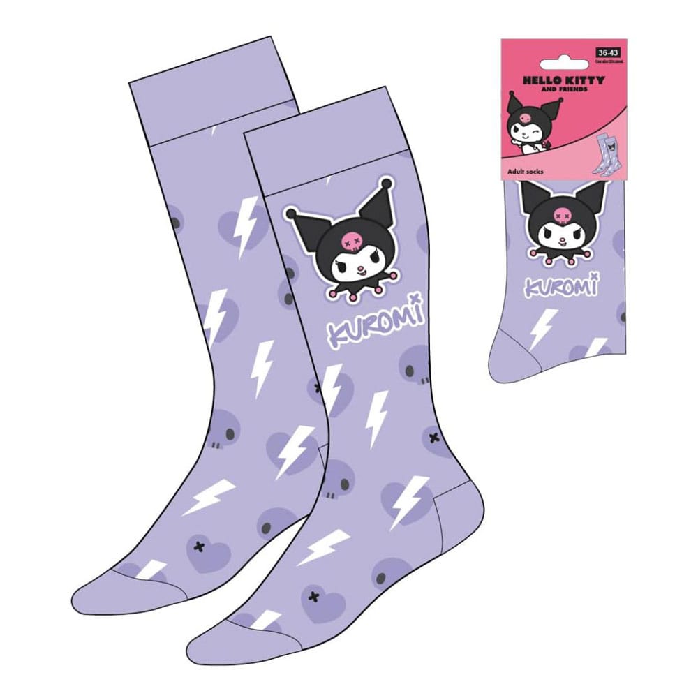 Sanrio Kuromi Purple Crew Socks EU Size 36-43