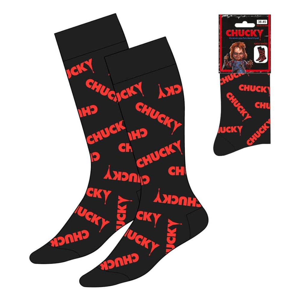 Child's Play Chucky Logo Crew Socks EU Size 38-45