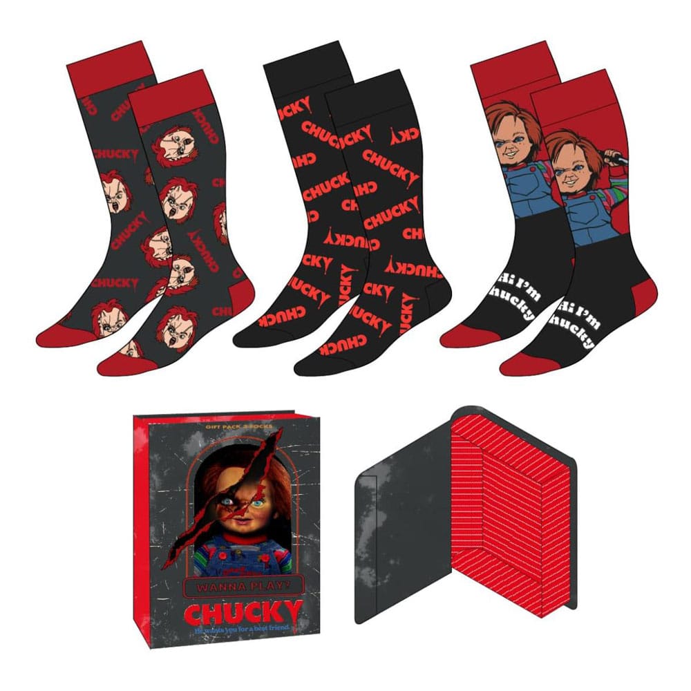 Child's Play Chucky Crew Socks EU Size 38-45 (Set of 3)