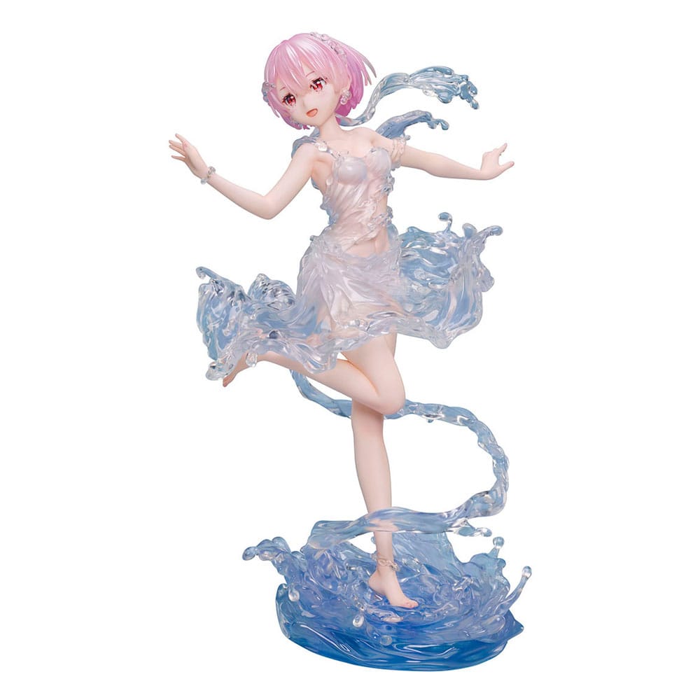 ReZero Ram Aqua Dress PVC Statuee in Another World PVC Statue 1/7 Ram Aqua Dress 23 cm