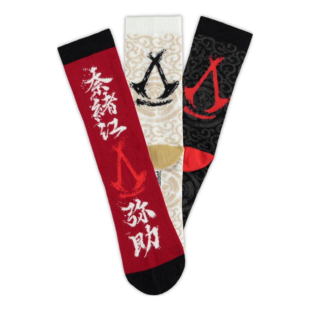 Assassins Creed Shadows Crew Socks Set 3 Pack Size 43 to 46
