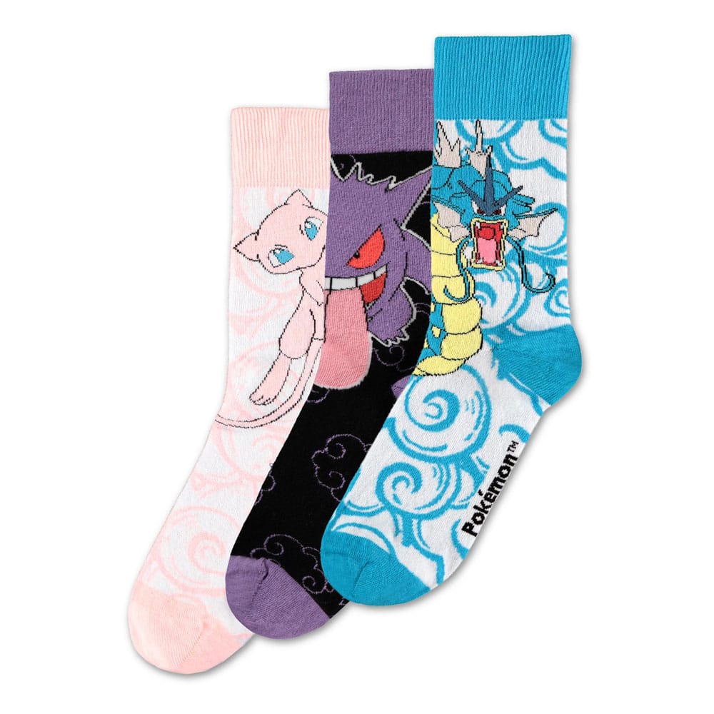 Pokemon Crew Socks Set 3 Pack Size 43 to 46