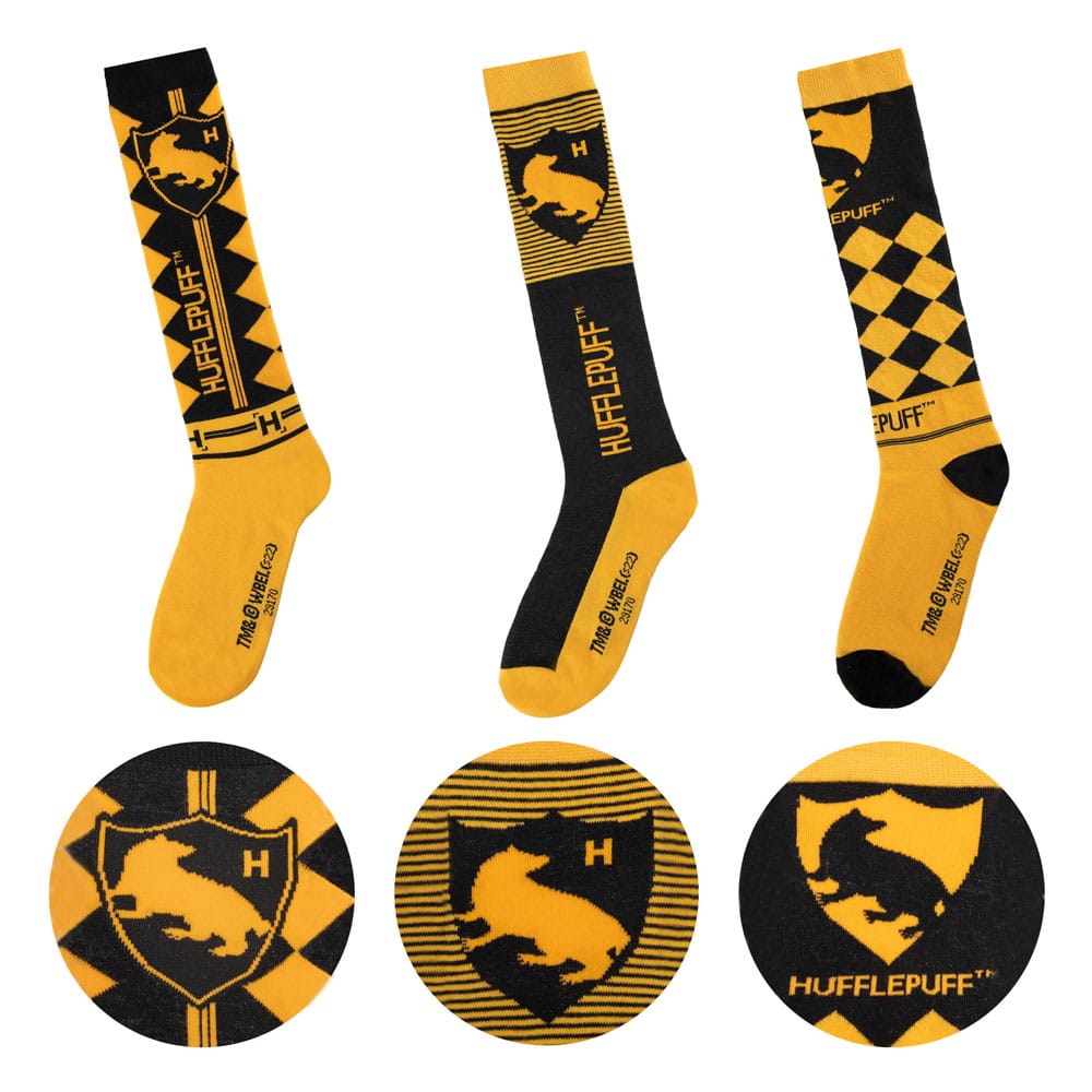 Harry Potter Hufflepuff Knee High Socks Set 3 Pack