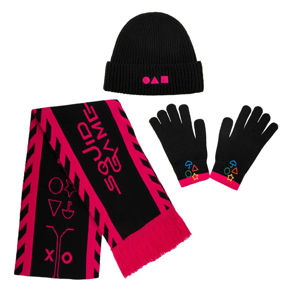Squid Game Winter Set Scarf Beanie and Gloves