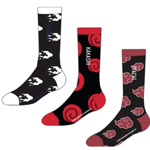 Socks Naruto Sasuke Kakashi Itachi 3 Pack Size 39 42