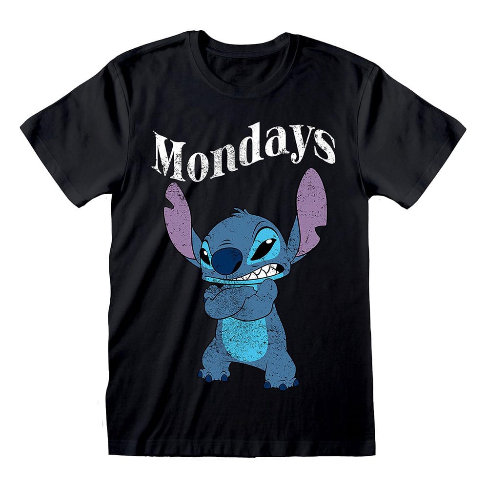 Lilo and Stitch Stitch Mondays Black T Shirt Size S