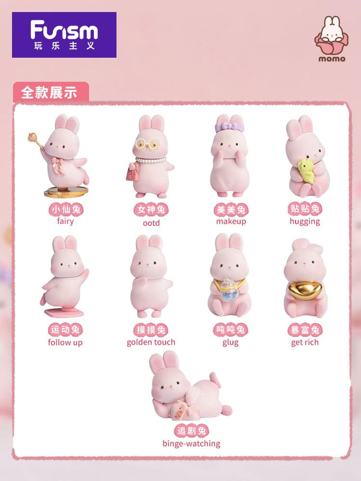 Momo Bunny Daily Series Mini Figures 9 cm Display Set of 9