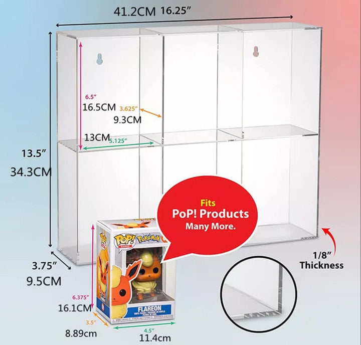 Evoretro Acrylic Display Case for 6 Funko POP! Vinyl Figures