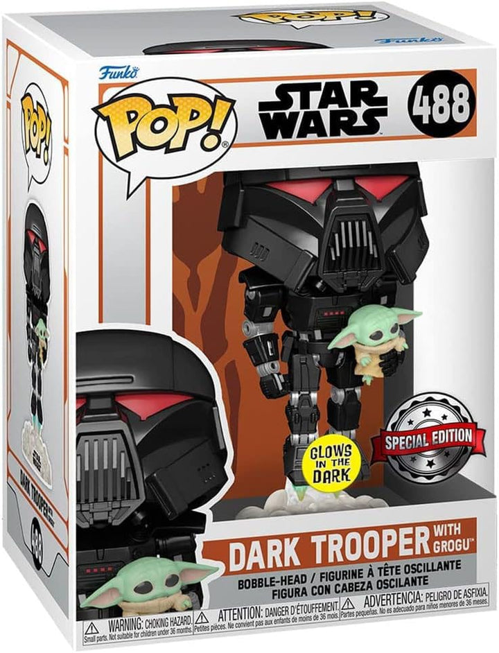 Dark Trooper with Child (Glow in the Dark) Star Wars Mandalorian Funko POP! Vinyl Figure