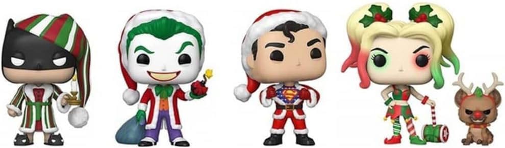Batman Joker Superman and Harley Queen DC Comics Holiday Funko POP! Heroes Vinyl Figure (4-Pack)