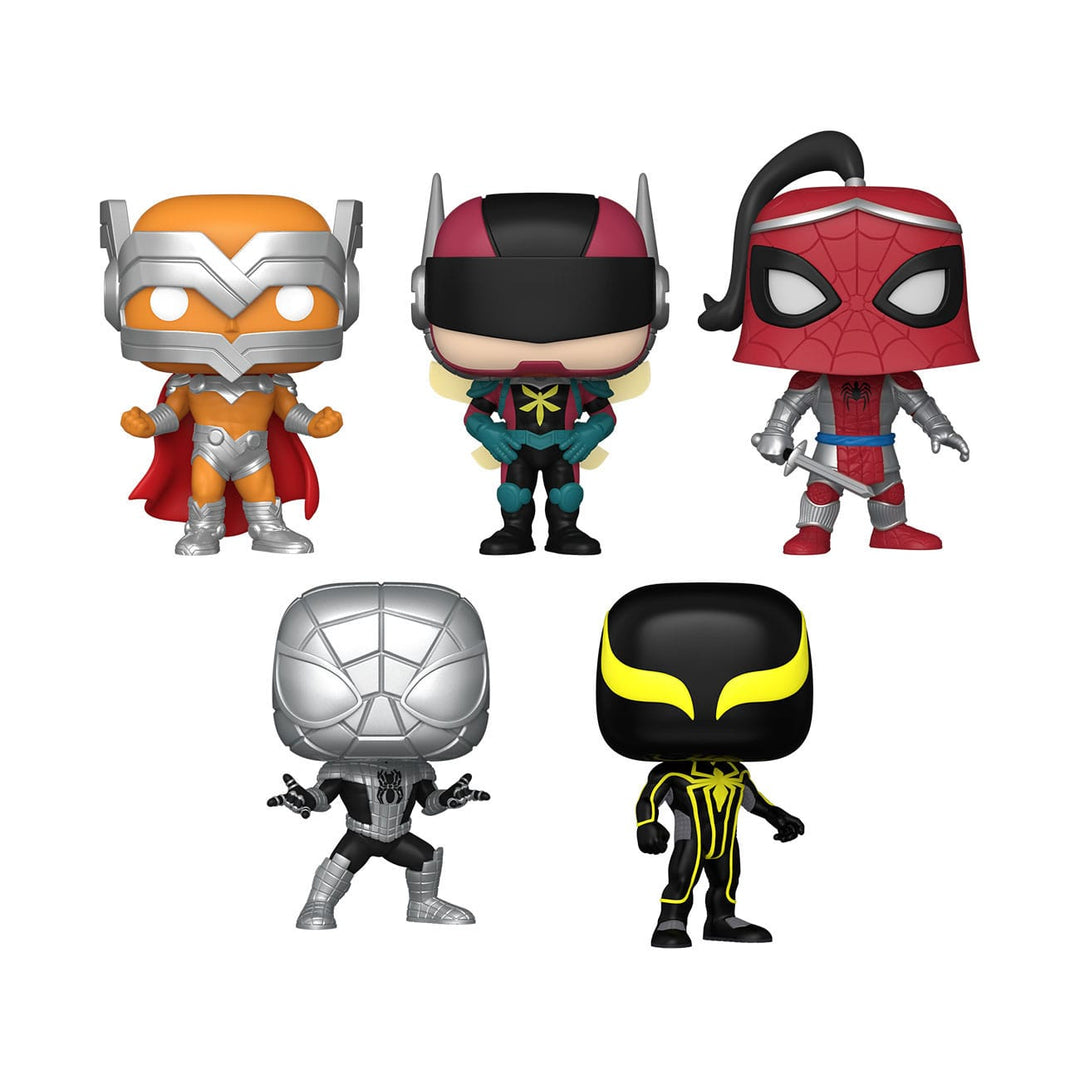 Funko Prodigy Hornet Prince of Arachne Spider Armor Mk I & II Marvel Year of the Spider Funko POP Vinyl Figure 5 Pack