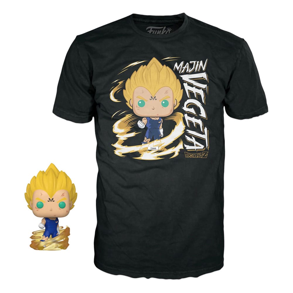 Funko Majin Vegeta Dragonball Z POP and Tee Box Vinyl Figure Glow in the Dark