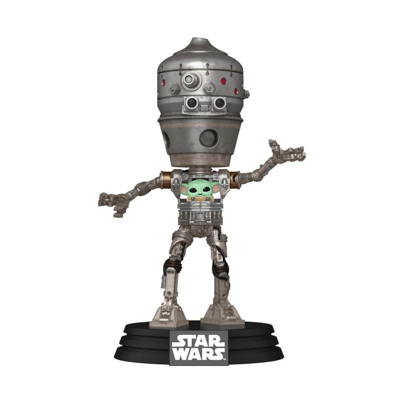 Funko IG12 with Grogu Star Wars The Mandalorian POP Deluxe Vinyl Bobblehead Figure 17 cm