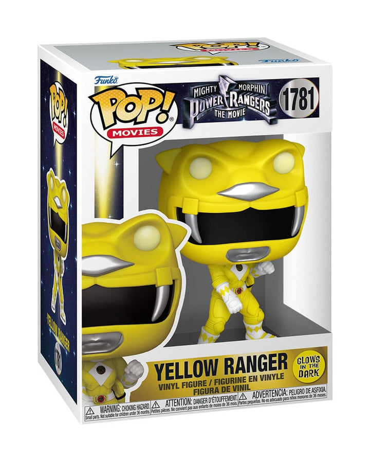 Funko Yellow Ranger Mighty Morphin Power Rangers The Movie POP Movies Vinyl Figure GITD 9 cm