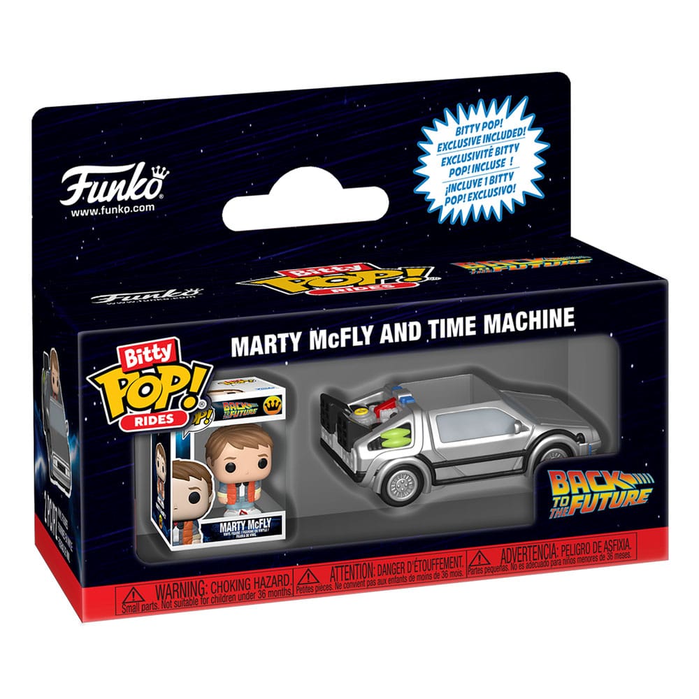 Funko Marty McFly Back to the Future Bitty POP Rides Vinyl Figure Time Machine