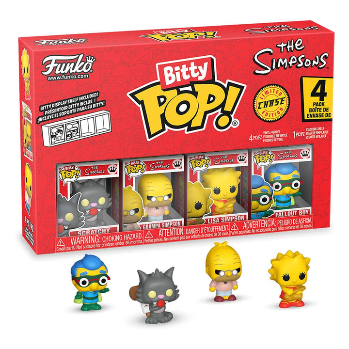 Funko Scratchy Grampa Simpson Lisa Simpson The Simpsons Bitty POP Series 4 Vinyl Figure 4 Pack