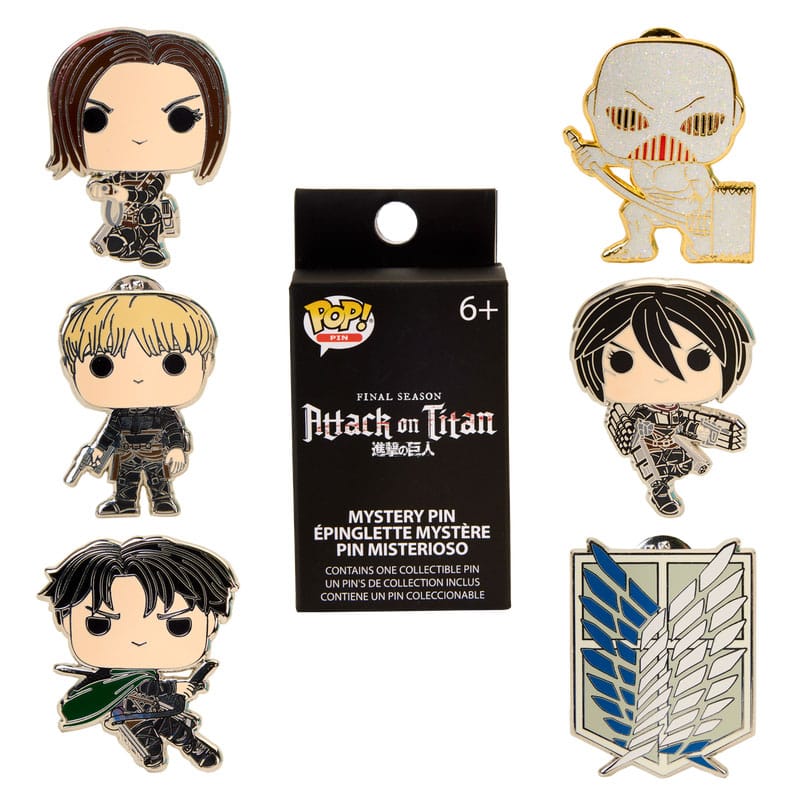 Attack on Titan Season 4 Characters Attack on Titan Loungefly Enamel Pins Blind Box Display Set of 12