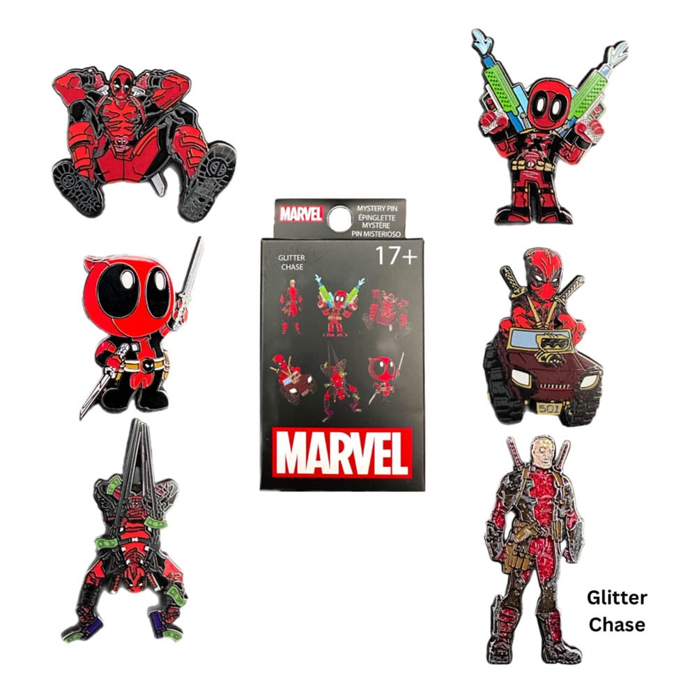 Marvel Deadpool Deadpool Loungefly Enamel Pins Blind Box Display Set of 12