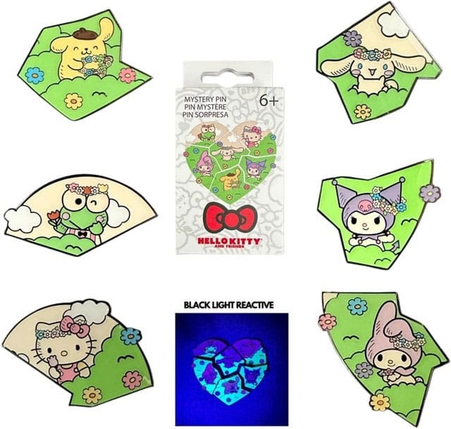 Sanrio Loungefly Hello Kitty and Friends Enamel Pins Blind Box Flower Crown Puzzle Display 12 Pack