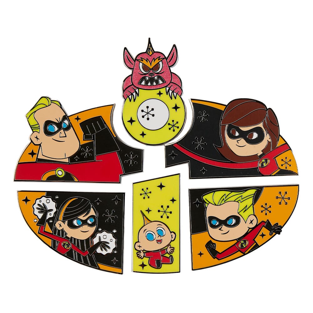 Disney Pixar Incredibles Loungefly POP Enamel Pins Assortment 3 cm Set of 12