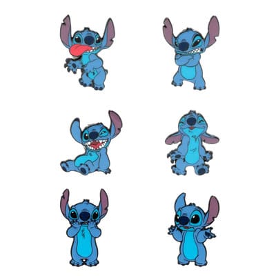 Disney Stitch Funny Faces Loungefly Enamel Pins Display 12 Pack