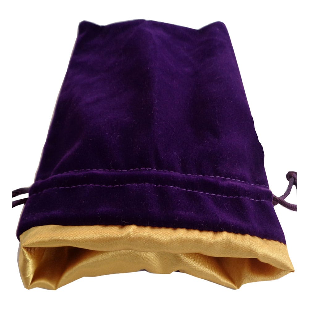FanRoll Velvet Purple with Gold Satin Dice Bag Small