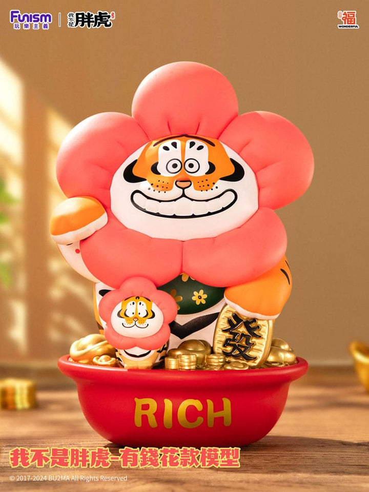 I Am Not Fat Tiger Alexander the Tiger Rich Flower Statue 20 cm Collectible