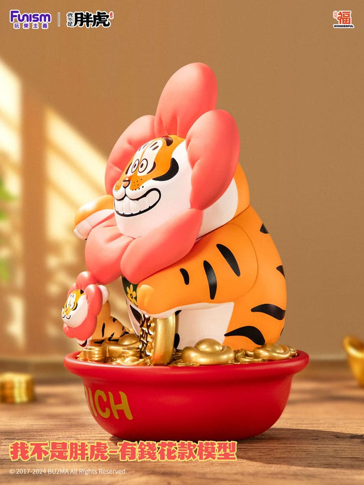 I Am Not Fat Tiger Alexander the Tiger Rich Flower Statue 20 cm Collectible