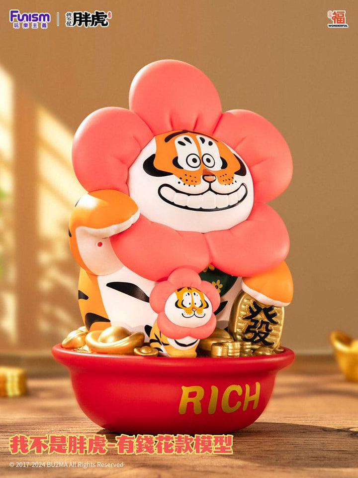 I Am Not Fat Tiger Alexander the Tiger Rich Flower Statue 20 cm Collectible