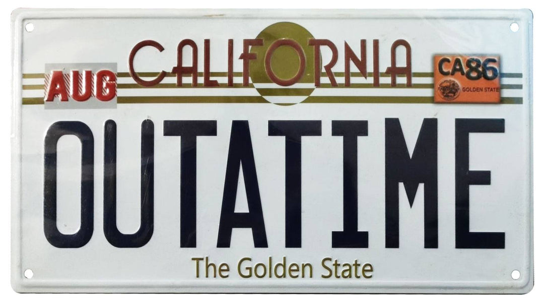 Back to the Future Outatime DeLorean License Plate Back to the Future Metal Sign