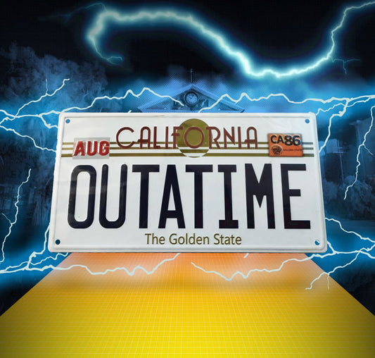 Back to the Future OUTATIME Licence Plate Replica alternate view