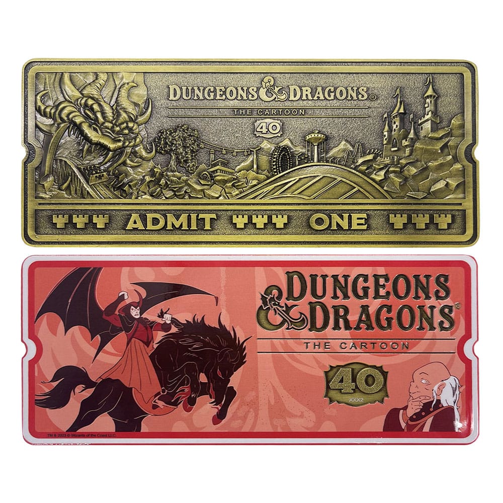 Dungeons and Dragons The Cartoon Dungeons and Dragons Replica Rollercoaster Ticket 40th Anniversary Limited Edition