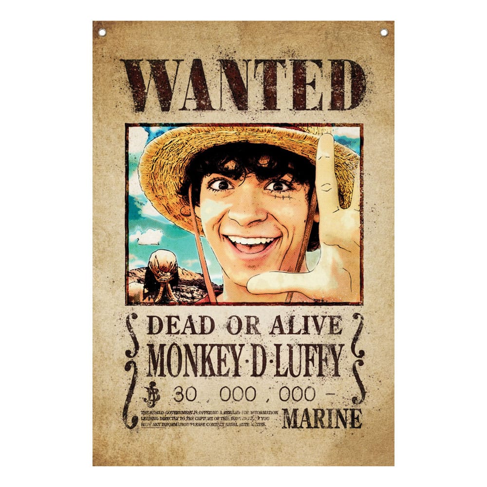 One Piece Luffy One Piece Wall Banner Wanted 120 x 85 cm