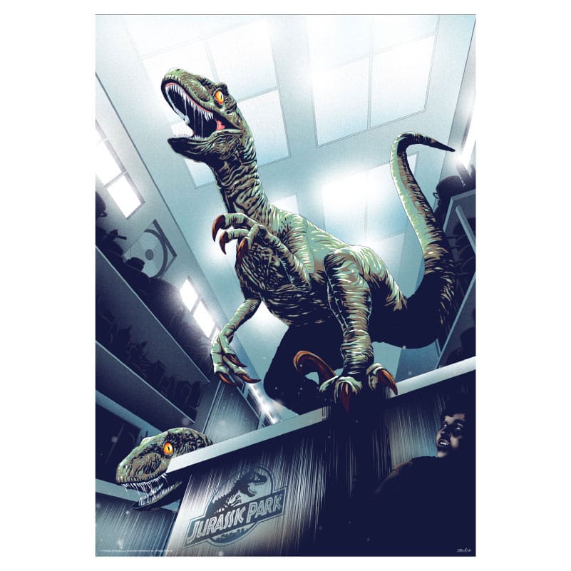 Jurassic Park Jurassic Park Art Print 30th Anniversary Edition Hiding in Kitchen Limited Edition 42 x 30 cm