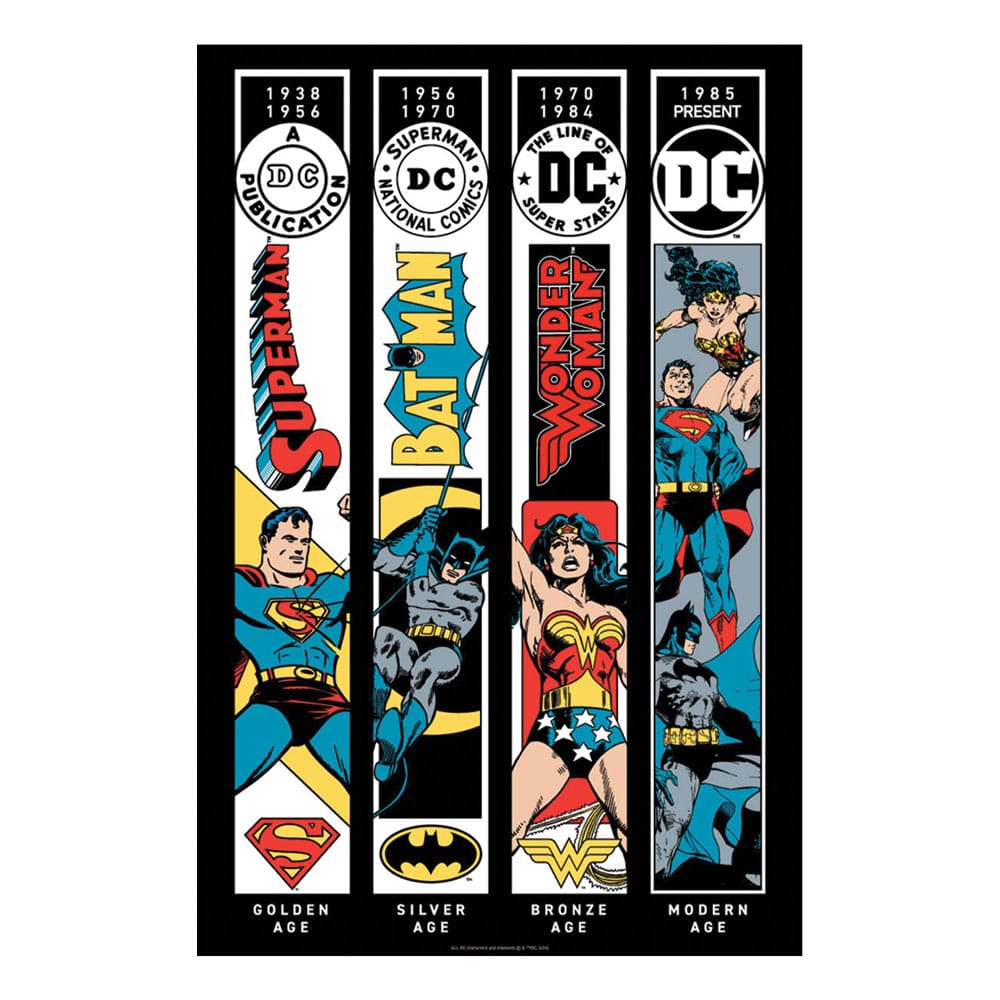 DC Comics Superman Batman Wonder Woman Ages Art Print