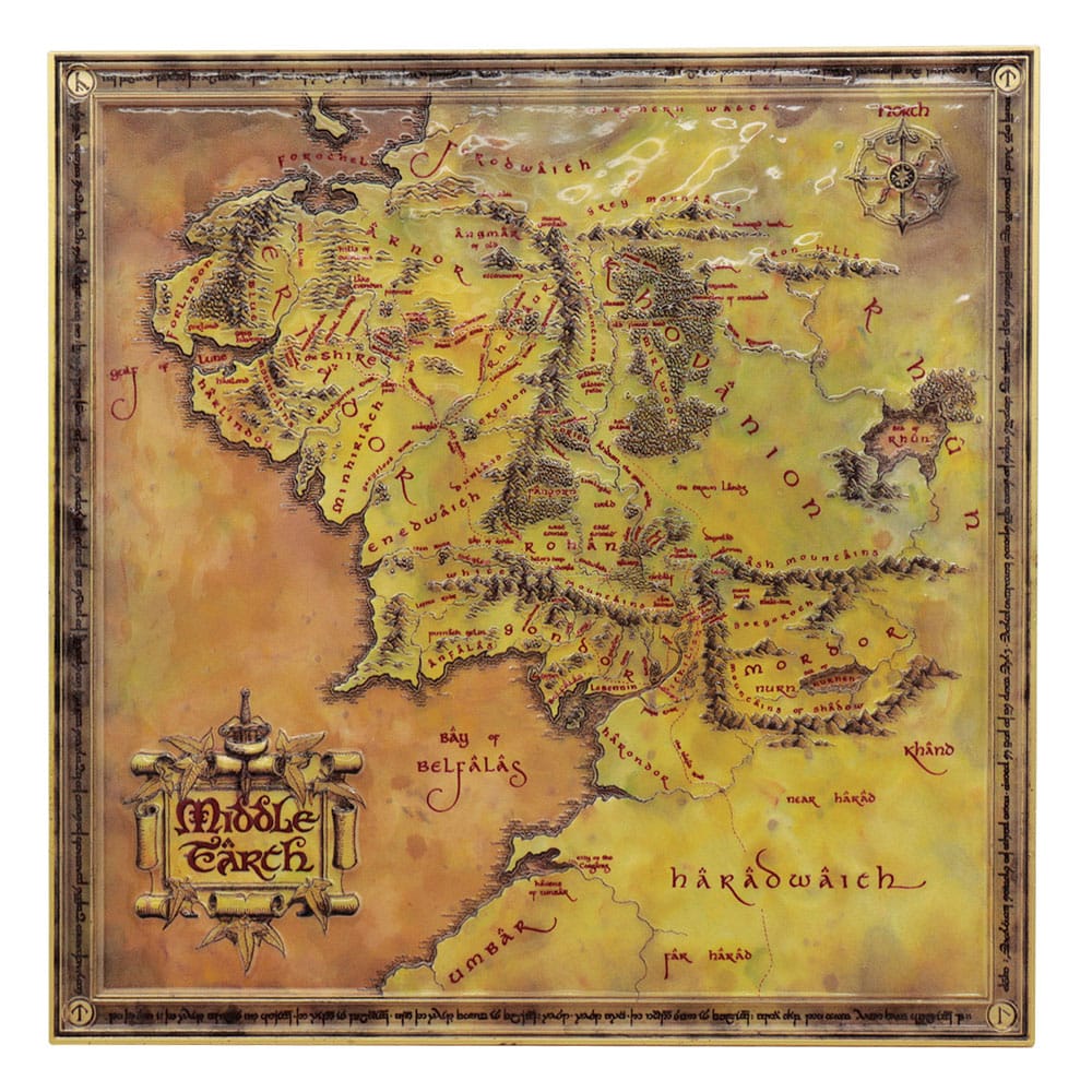 Lord of the Rings Middle Earth Map Lord of the Rings Replica Map Limited Edition