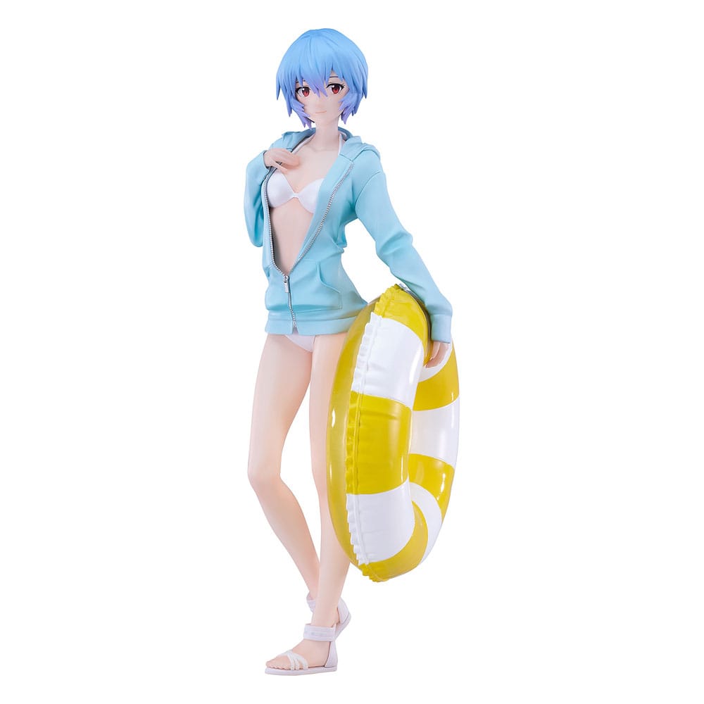 Evangelion Rei Ayanami Rebuild of Evangelion Pop Up Parade L PVC Statue Beach Queens 22 cm