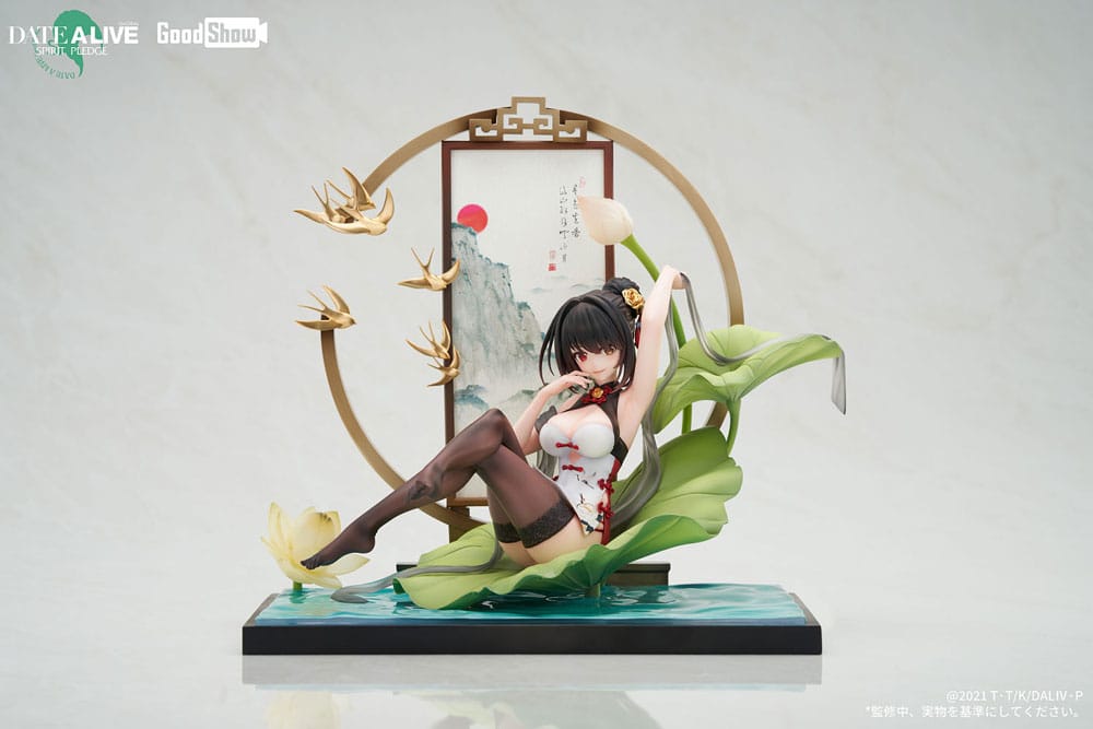 Date A Live Kurumi Tokisaki Ink Black China Dress Ver PVC Statue 1 7 Scale 22 cm