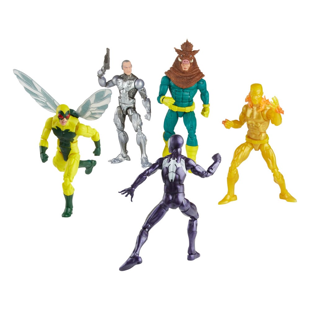 Hasbro Spider Man Silvermane Human Fly Molten Man Razorback Marvel Legends Action Figure 5 Pack 15 cm