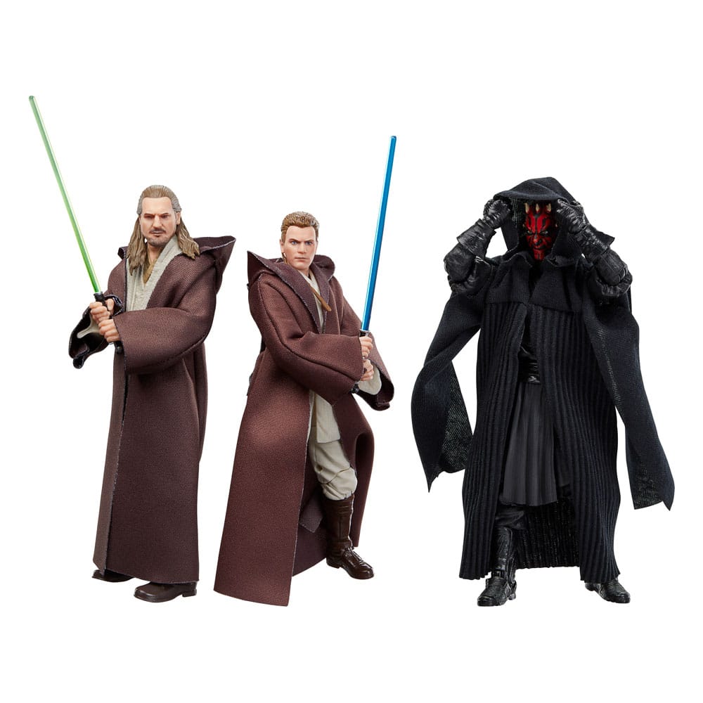 Star Wars Qui‑Gon Jinn Darth Maul Obi‑Wan Kenobi Episode I Black Series Action Figure 3 Pack 15 cm