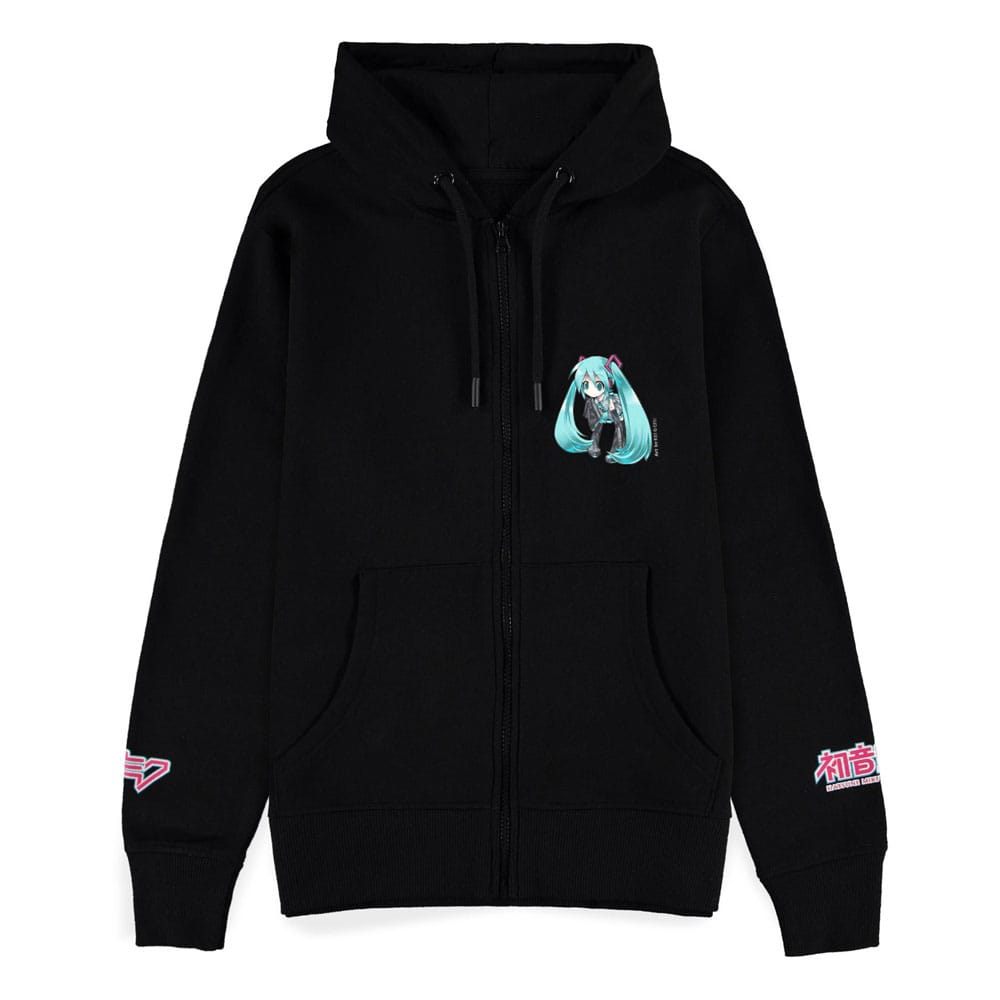 Hatsune Miku Black Zipper Hoodie Size L