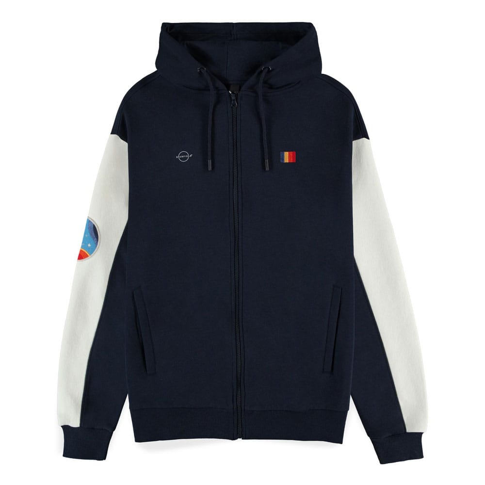 Starfield Monochrome Emblem Game Zipper Hoodie Size XXL