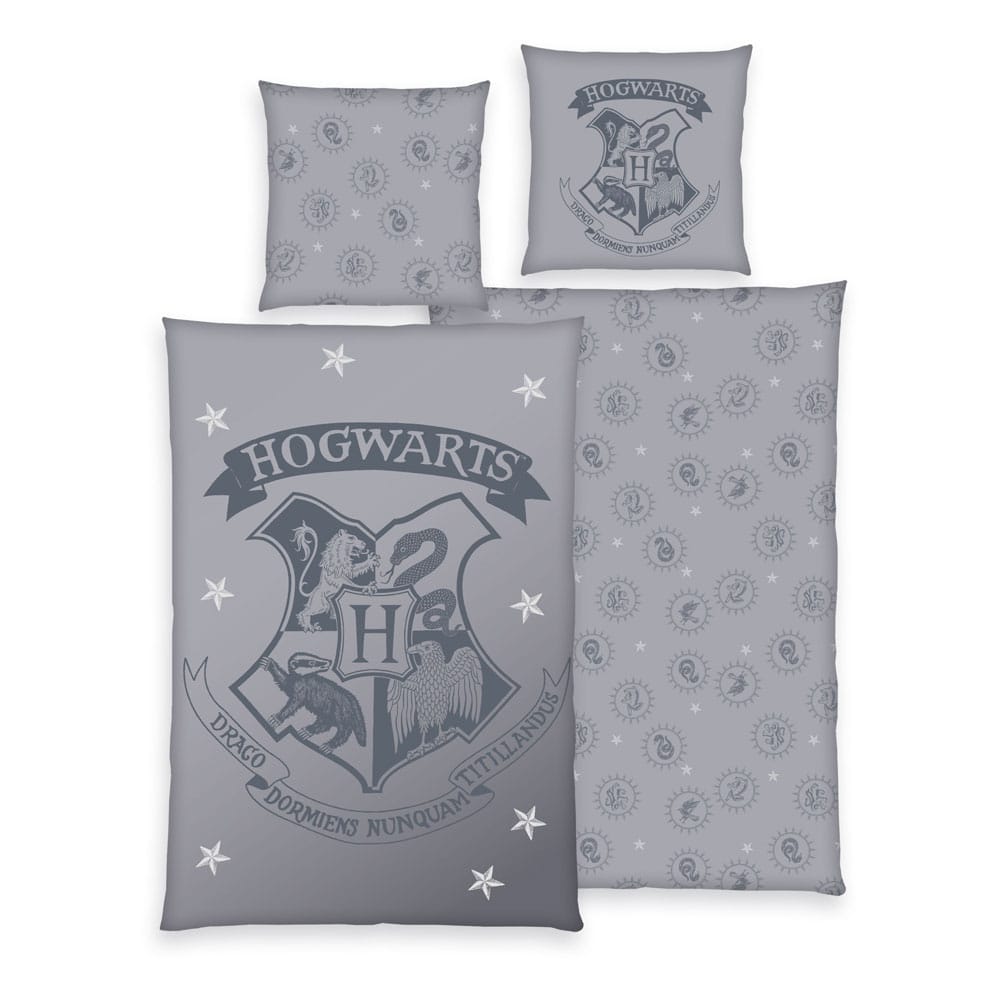 Harry Potter Grey Duvet Set 135 x 200 cm 80 x 80 cm
