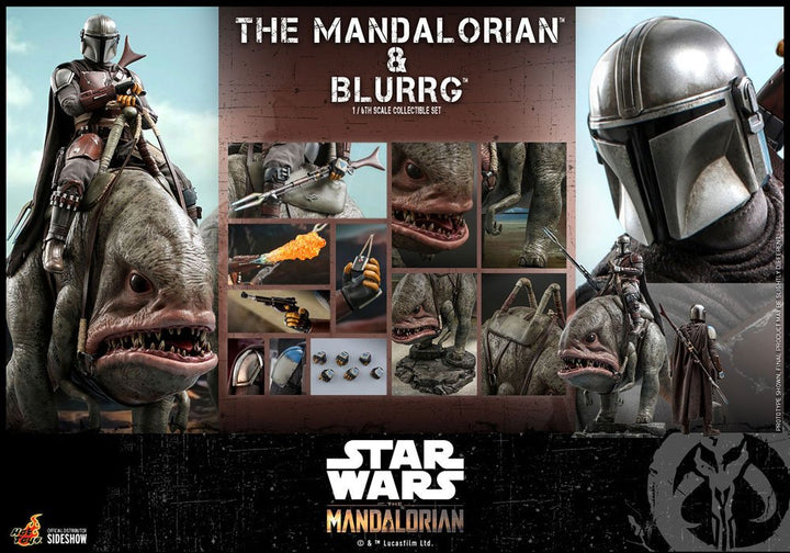 Hot Toys The Mandalorian The Mandalorian and Blurrg 1/6th Scale Figure Set